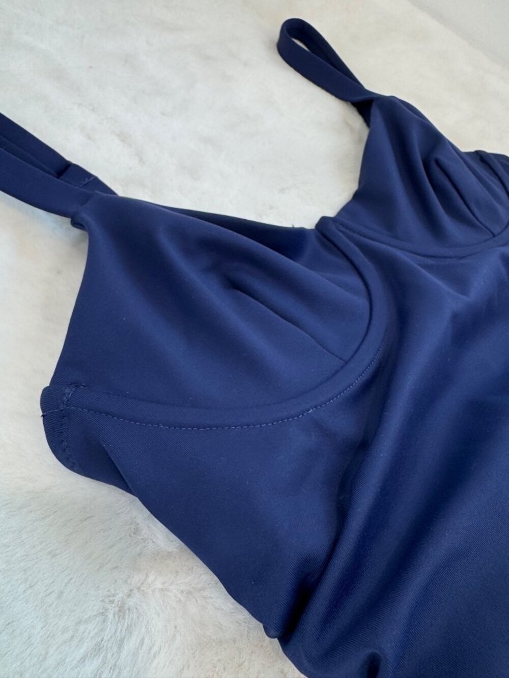 New Skims Women's Size M Midnight Blue Sculpting Ruched One-Piece Swimdress - Picture 6 of 16